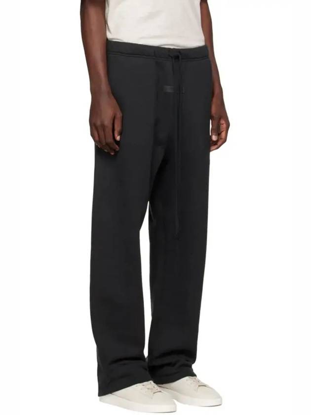 Essentials Drawstring Logo Flocked Black Cotton Lounge Sweatpants - FEAR OF GOD ESSENTIALS - BALAAN 2