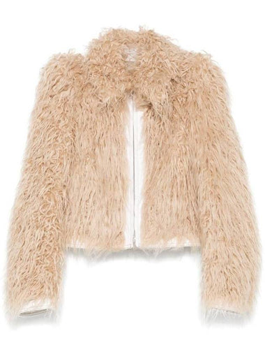 Dries Van Noten Faux Fur And Denim Vangel Jacket Clothing - DRIES VAN NOTEN - BALAAN 1