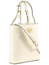 Triangle Logo Tote Bag White - PRADA - BALAAN 3