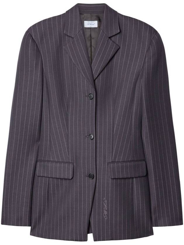 Pinstripe Fit Jacket Gray - OFF WHITE - BALAAN 2