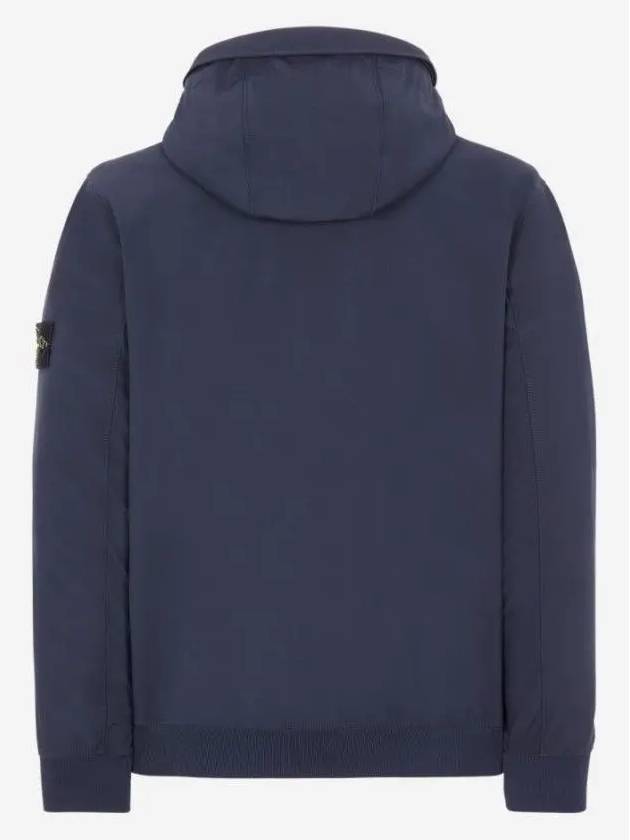 Men's Wappen Patch Softshell Zip Up Hoodie Navy - STONE ISLAND - BALAAN 3