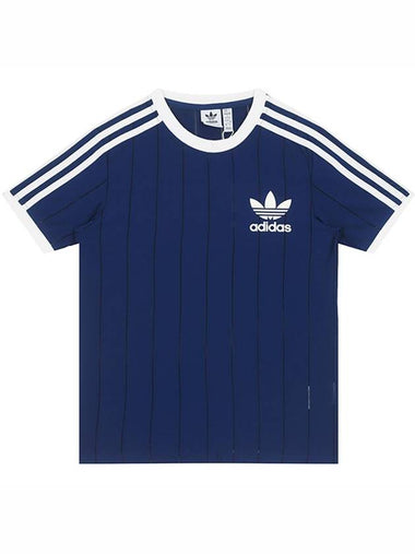 Adicolor 3 Stripes Pinstripe Short Sleeve T-Shirt Navy - ADIDAS - BALAAN 1