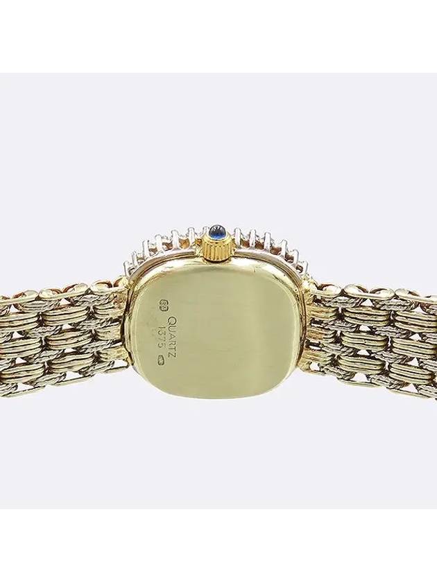 14k Gold Bezel 40P Diamond Quartz Square Vintage Watch - OMEGA - BALAAN 4