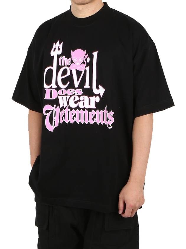 Devil Wear Print Short Sleeve T-Shirt Black - VETEMENTS - BALAAN 2