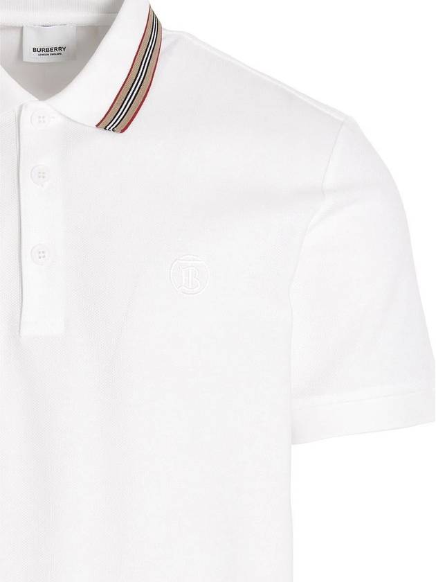 Collar Detail Polo Shirt White - BURBERRY - BALAAN 4