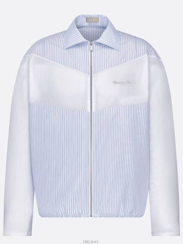 Couture Zipped Long Sleeve Shirt Blue - DIOR - BALAAN 6