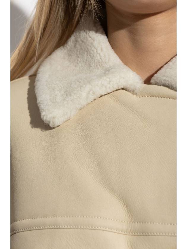 Jacquemus Double-breasted Shearling Coat, Women's, Cream - JACQUEMUS - BALAAN 5