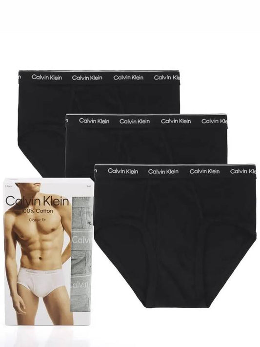 Men s Underwear Cotton Classic Briefs Black 3 Piece Set NB3999 001 - CALVIN KLEIN - BALAAN 2