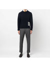 Donegal 4-Bar Striped Crew Neck Wool Knit Top Navy - THOM BROWNE - BALAAN 5