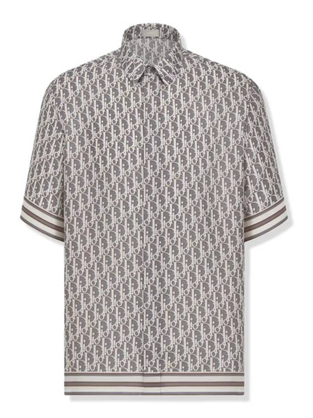 Oblique Short Sleeve Shirt Grey - DIOR - BALAAN 2