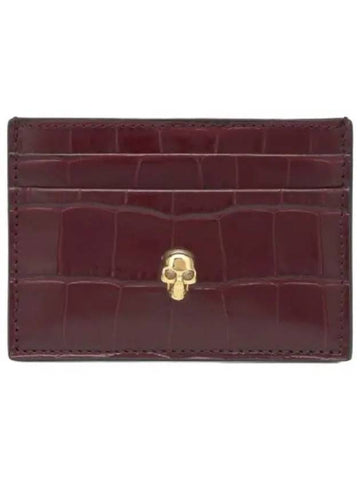 skull card holder burgundy wallet - ALEXANDER MCQUEEN - BALAAN 1