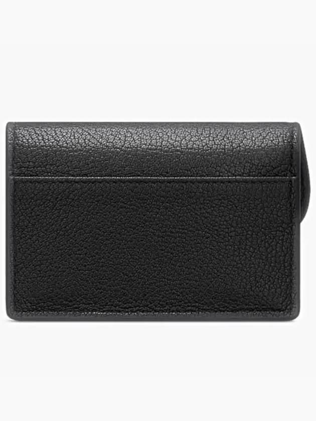 Saddle Bloom Goatskin Flap Card Wallet Black - DIOR - BALAAN 4