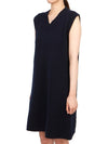 Women's V-neck Knit Midi Dress Blue - MAISON MARGIELA - BALAAN 3