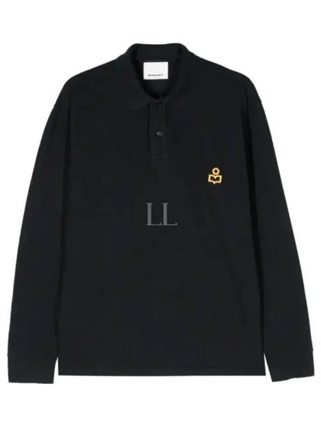 Anafikolo Embroidery Logo Long Sleeve Polo Shirt Black - ISABEL MARANT - BALAAN 2