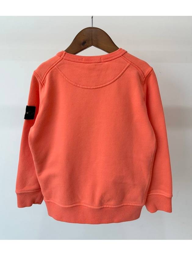 Kids Wappen Patch Organic Cotton Fleece Sweatshirt Fluorescent Orange - STONE ISLAND - BALAAN 5