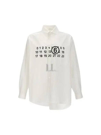 Number Cotton Poplin Long Sleeve Shirt White - MAISON MARGIELA - BALAAN 2