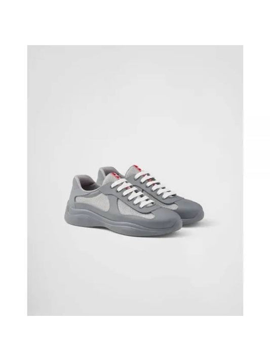 America'S Cup Soft Rubber Bike Fabric Low Top Sneakers Slate Grey - PRADA - BALAAN 1