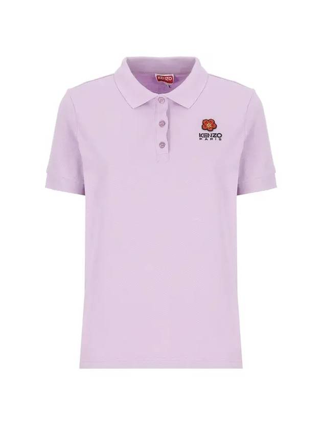 Women's Boke Flower Polo Shirt Purple - KENZO - BALAAN 1