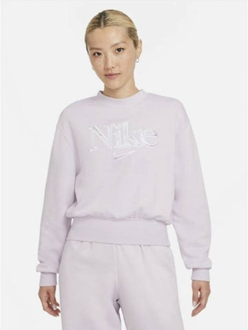 01DJ7005511Women’sFemme Fleece Graphic Crew Neck TShirtViolet - NIKE - BALAAN 1