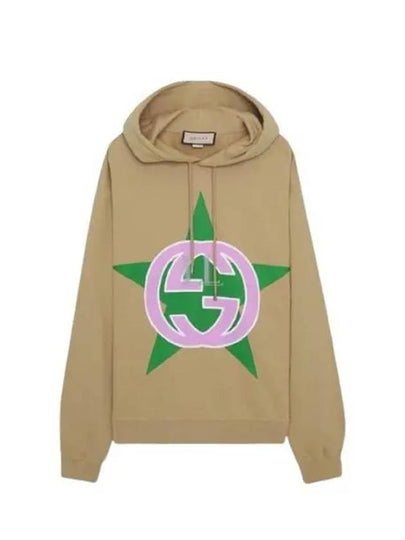 Interlocking G Star Hoodie Beige - GUCCI - BALAAN 2