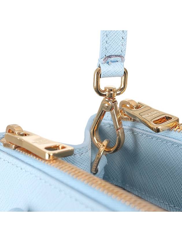 Galleria Saffiano Leather Small Tote Bag Light Blue - PRADA - BALAAN 9