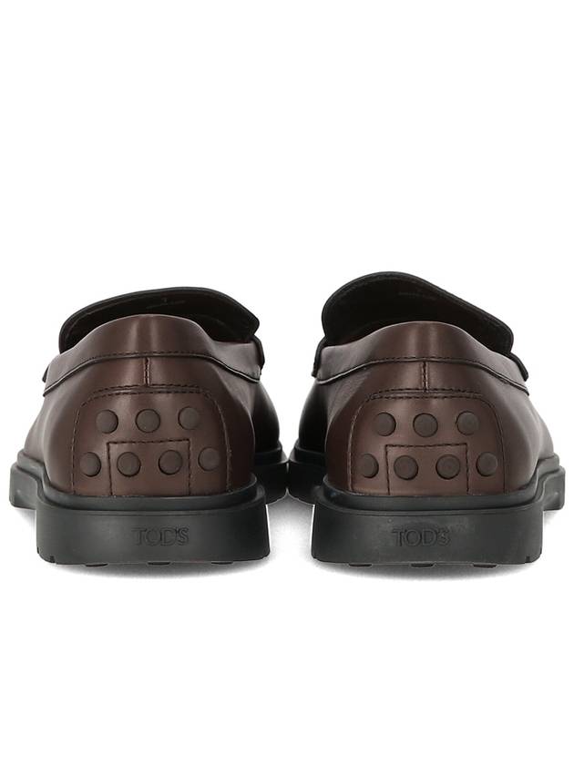 Men's Leather Penny Loafers Dark Brown - TOD'S - BALAAN.