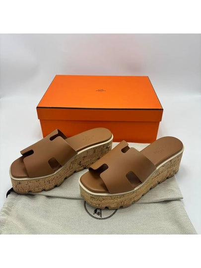 Eze 30 Calfskin Sandals Naturel Brown - HERMES - BALAAN 2