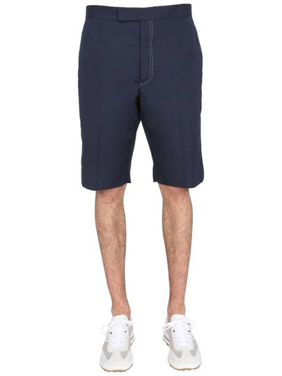 Men's Stitched Chino Shorts Navy - THOM BROWNE - BALAAN 2