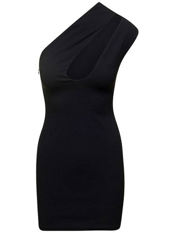 Black Alexa Cut-Out Minidress In Crepe Knit Woman - SOLACE LONDON - BALAAN 1