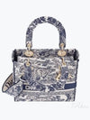 Lady D Lite Toile De Jouy Embroidery Medium Tote Bag Blue - DIOR - BALAAN 2