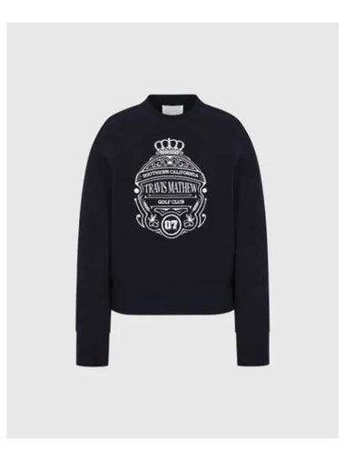 TRAVISMATHEW Women s Classic Emblem Ultori Sweatshirt Navy - TRAVIS SCOTT - BALAAN 1