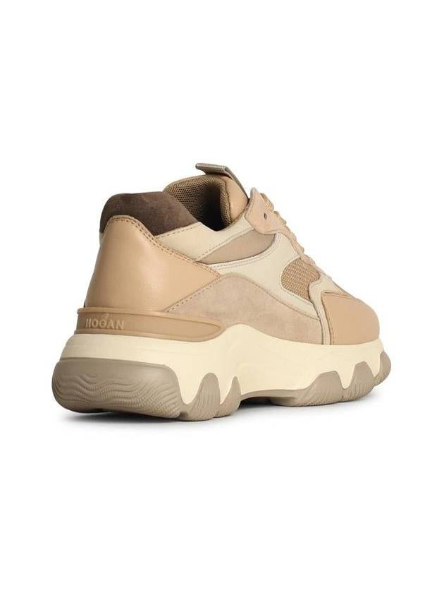 Hogan 'Hyperactive' Beige Leather Blend Sneakers - HOGAN - BALAAN 3