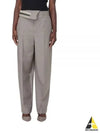 Mohair Wool Carrot Fit Straight Pants Grey - FENDI - BALAAN 2