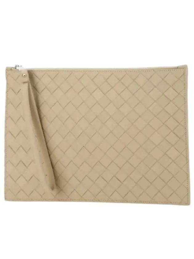 Intrecciato Strap Large Clutch Bag Porridge - BOTTEGA VENETA - BALAAN 2