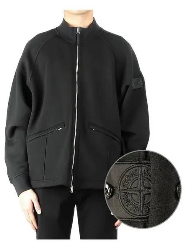 Shadow Project Wool Cotton Felpa Zip-Up Jacket Black - STONE ISLAND - BALAAN 2