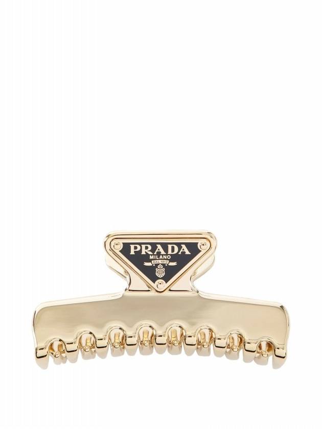 Women's Logo Metal Hair Clip Gold - PRADA - BALAAN 3