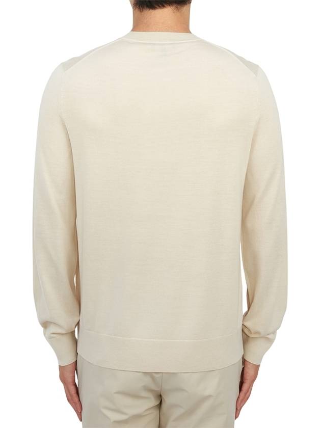 Crew Neck Wool Knit Top Beige - THEORY - BALAAN 4