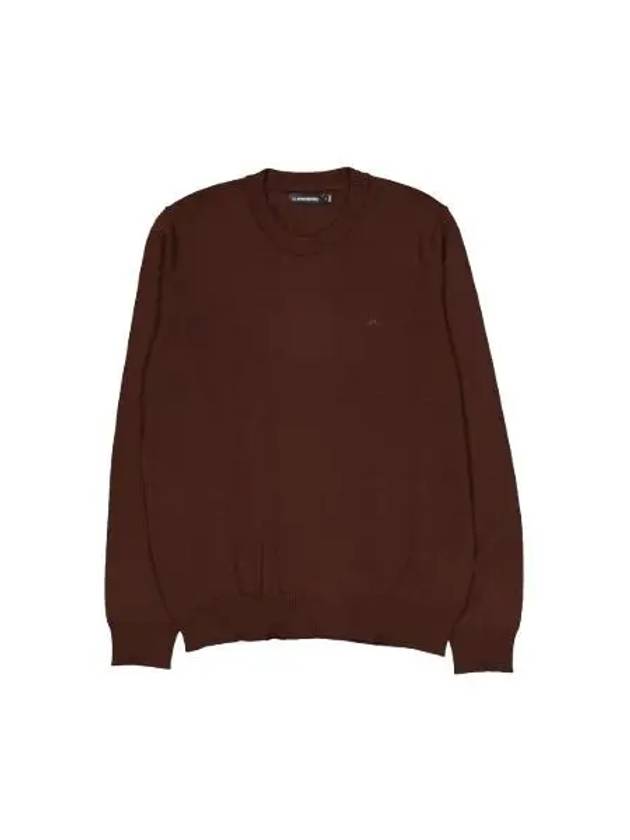 Men's Keane Crew Neck Merino Sweater Bitter Chocolate - J.LINDEBERG - BALAAN 2