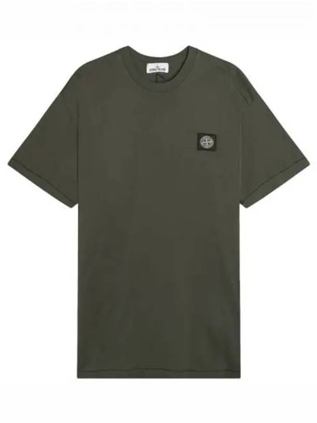 Men's Waffen Logo Patch Short Sleeve T-Shirt Khaki - STONE ISLAND - BALAAN 2