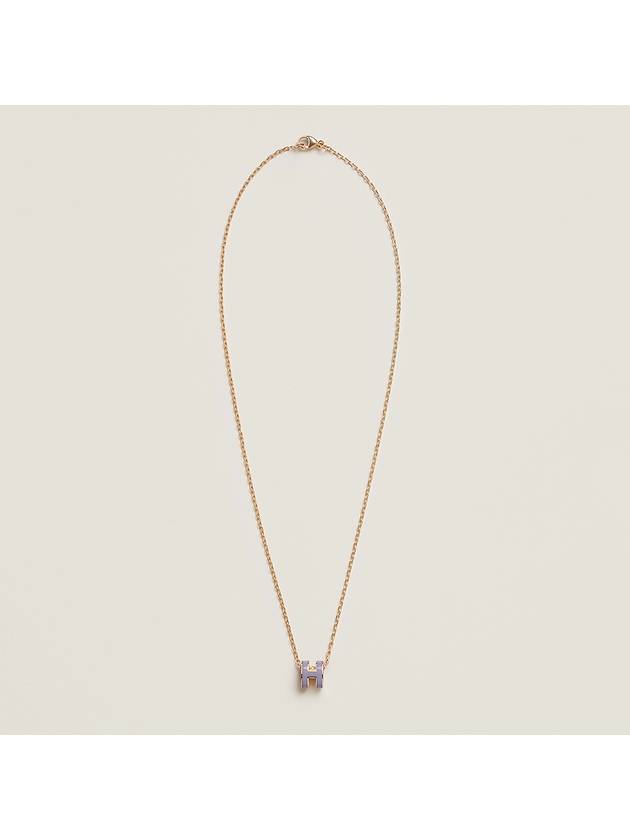 Mini Pop H Pendant Necklace Gold Lilas - HERMES - BALAAN 3