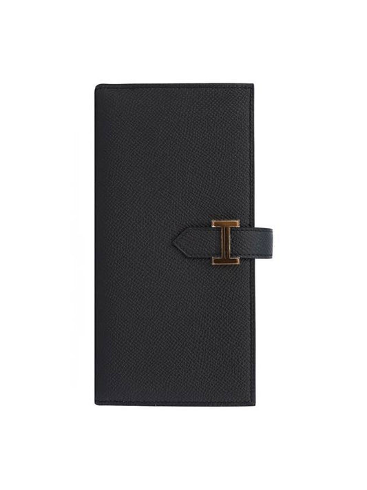 Bearn Wallet Epsom Gold Noir - HERMES - BALAAN 1