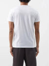 Logo Patch Ribbed Crew Neck Cotton Jersey TShirt White 8C00058 8390Y 001 - MONCLER - BALAAN 5