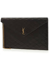 Gabi Quilted Leather Clutch Bag Black - SAINT LAURENT - BALAAN 3