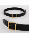 Metal Buckle Logo Leather Belt Black - MIU MIU - BALAAN 3