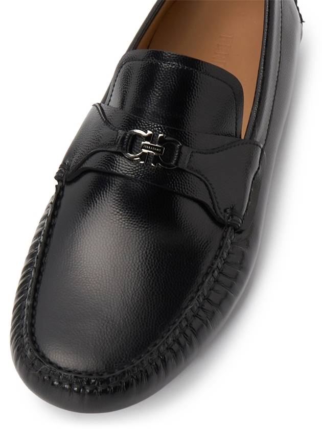 Gancini Leather Driving Shoes Black - SALVATORE FERRAGAMO - BALAAN 8