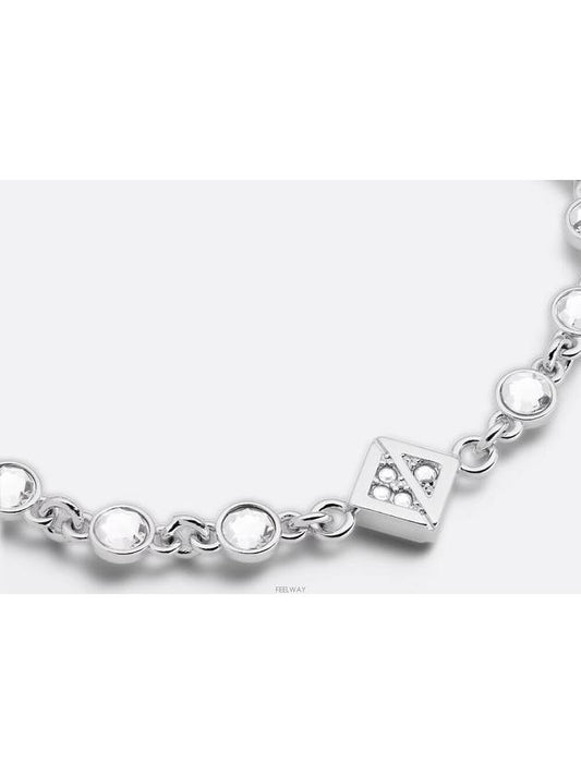 CD Diamond Bracelet Silver Finish Brass White Chris - DIOR - BALAAN 2