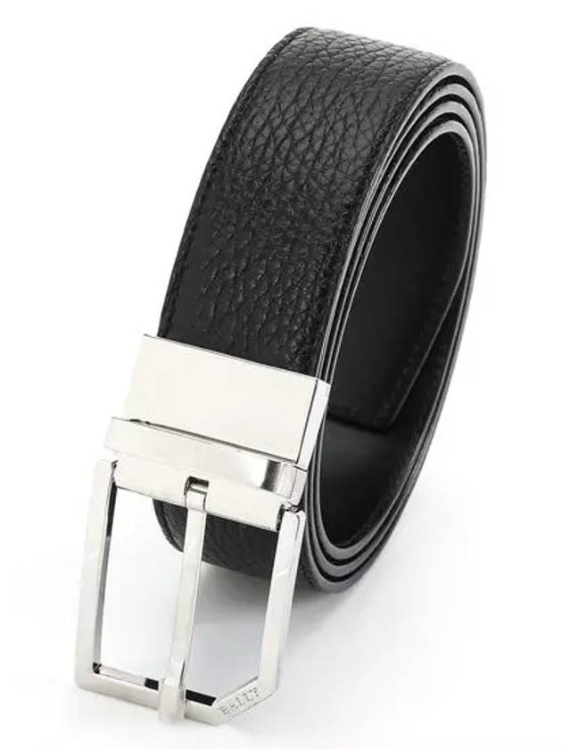 Charlton Classic Buckle Leather Belt Black - BALLY - BALAAN 2