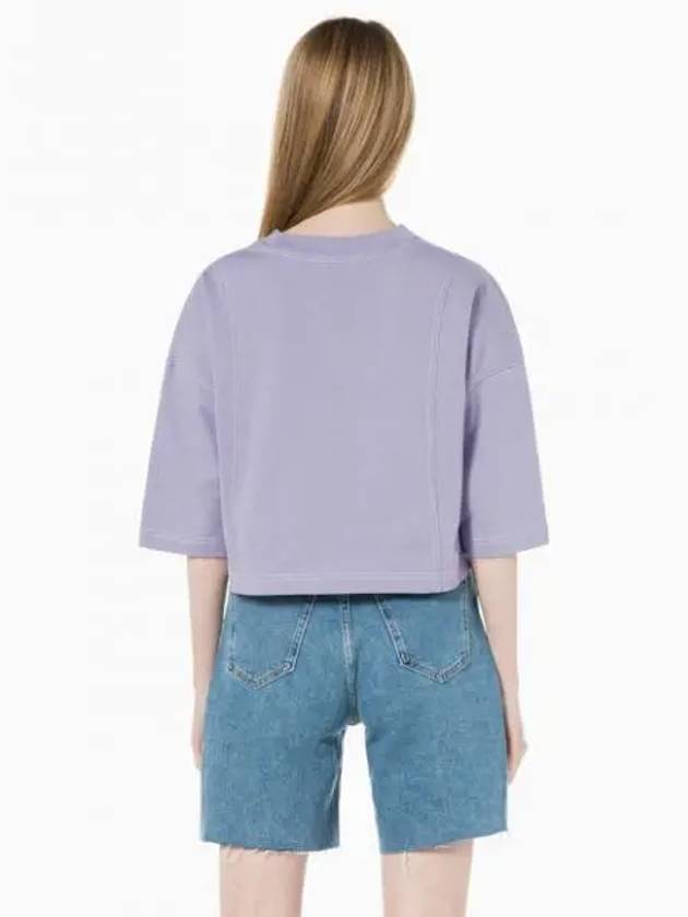 JEANS Women s Lavender Fashion Overfit Crop Tee J221706 PC1 - CALVIN KLEIN - BALAAN 1