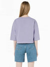 JEANS Women s Lavender Fashion Overfit Crop Tee J221706 PC1 - CALVIN KLEIN - BALAAN 2