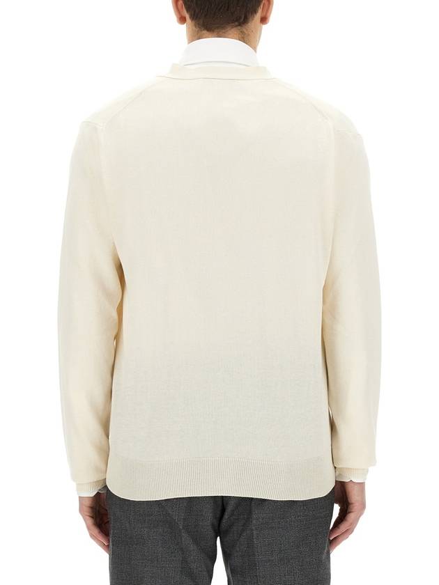 ORB Logo V-Neck Cardigan Cream - VIVIENNE WESTWOOD - BALAAN 4